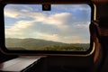 Amazing Italian landscape from the train window Royalty Free Stock Photo