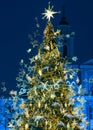 Amazing Kaunas Christmas tree, uniquely decorated Town Hall Square, Mikalojus Konstantinas ÃÅiurlionis