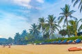 Amazing Koh Samui island beach and landscape panorama with resorts boats and palms in Thailand Royalty Free Stock Photo