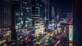 Amazing Korea Seoul Night View with Building and Traffic Royalty Free Stock Photo