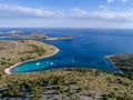 Amazing Kornati Islands national park panoramic aerial view