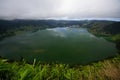 Sao Miguel green lake, Azores, Portugal Royalty Free Stock Photo