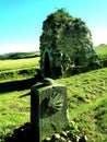 Amazing landscape of ancient ruins, on the side of the Spanish trail. Hermosos paisajes camino a Santiago, EspaÃÂ±a Royalty Free Stock Photo