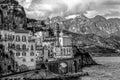 Amazing Landscape - Atrani Village in Black and white Royalty Free Stock Photo