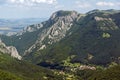 Landscape of Balkan Mountains with Vratsata pass, town of Vratsa and Village of Zgorigrad, Bulgaria Royalty Free Stock Photo