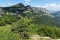 Landscape of Balkan Mountains with Vratsata pass, town of Vratsa and Village of Zgorigrad, Bulgaria Royalty Free Stock Photo