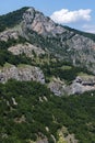 Landscape of Balkan Mountains with Vratsata pass, town of Vratsa and Village of Zgorigrad, Bulgaria Royalty Free Stock Photo