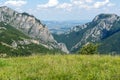 Landscape of Balkan Mountains with Vratsata pass, town of Vratsa and Village of Zgorigrad, Bulgaria Royalty Free Stock Photo