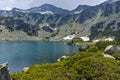 Amazing Landscape of Banderishki Chukar Peak and The Fish Lake, Pirin Mountain Royalty Free Stock Photo