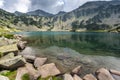 Amazing Landscape of Banderishki Chukar Peak and The Fish Lake, Pirin Mountain Royalty Free Stock Photo