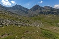 Landscape of Begovitsa River Valley, The Tooth, the dolls and Yalovarnika Peaks, Pirin Mountain, Bulgaria Royalty Free Stock Photo