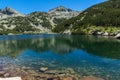 Amazing Landscape with Big Valyavishko Lake and Momini Dvori peak, Pirin Mountain Royalty Free Stock Photo