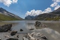 Amazing landscape of the daubensee lake on the Gemmi Pass in Switzerland