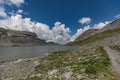 Amazing landscape of the daubensee lake on the Gemmi Pass in Switzerland