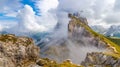 Amazing landscape of the Dolomites Alps. Location: Odle mountain range, Seceda peak in Dolomites Alps, South Tyrol, Italy,