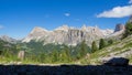 Amazing landscape at the Dolomites in Italy. View at Lagazuoi from the trenches of the First World War