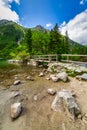 Amazing landscape of the Eye of the Sea Lake in Tatra Mountains, Poland Royalty Free Stock Photo