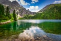 Amazing landscape of the Eye of the Sea Lake in Tatra Mountains, Poland Royalty Free Stock Photo