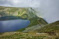 Amazing Landscape with Fog over The Eye and The Kidney lakes, The Seven Rila Lakes