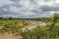 Amazing landscape of green savannah and river in Kruger national park