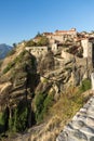 Amazing Landscape of Holy Monastery of Great Meteoron in Meteora, Greece Royalty Free Stock Photo