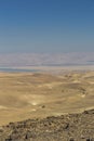 Amazing landscape Judean desert of golden sand dunes and stones Royalty Free Stock Photo