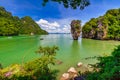 Amazing landscape of the Khao Phing Kan island with Ko Tapu rock on Phang Nga Bay in Thailand Royalty Free Stock Photo
