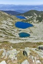 Amazing Landscape of Kremenski lakes from Dzhano peak, Pirin Mountain