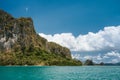 Amazing landscape of Lagen rocky island from sea, El Nido, Philippines Royalty Free Stock Photo