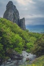 Amazing landscape in Meteora Valley Royalty Free Stock Photo