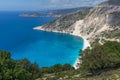 Landscape of Myrtos beach, Kefalonia, Ionian islands, Greece Royalty Free Stock Photo