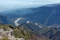 Landscape of Nestos River Gorge near town of Xanthi, East Macedonia and Thrace, Greece Royalty Free Stock Photo