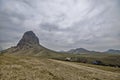 amazing landscape of rocky Goyezen mountain and blue sky . Big Caucasus mountains. Gazakh Azerbaijan