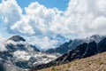 Amazing landscape of rocky mountains and blue sky, Caucasus, Russia Royalty Free Stock Photo