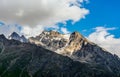 Amazing landscape of rocky mountains and blue sky, Caucasus, Russia Royalty Free Stock Photo