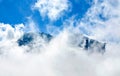 Amazing landscape of rocky mountains and blue sky, Caucasus, Russia Royalty Free Stock Photo