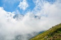 Amazing landscape of rocky mountains and blue sky, Caucasus, Russia Royalty Free Stock Photo