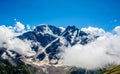 Amazing landscape of rocky mountains and blue sky, Caucasus, Russia Royalty Free Stock Photo