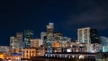 Amazing landscape shot of downtown denver at night from a rooftop Royalty Free Stock Photo