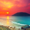 Amazing landscape. Sunrise over the sea. Travel destination. Royalty Free Stock Photo