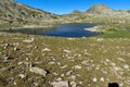 Amazing landscape with Tevno lake and Momivi Dvori Peak, Pirin Mountain Royalty Free Stock Photo