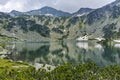 Amazing Landscape to Banderishki chukar peak and Banderitsa fish lake, Pirin Mountain Royalty Free Stock Photo