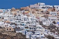 Amazing landscape to Oia town from the sea, Santorini island, Greece Royalty Free Stock Photo