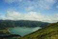 Amazing landscape view crater volcano lake in Sao Miguel island