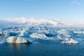 Amazing landscapes and huge glaciers in the Jokulsarlon Glacier Lagoon glacial river lagoon in the east Iceland