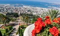 Amazing large panoramic view of the Bahai Gardens in Haifa Israel Royalty Free Stock Photo