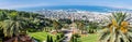 Amazing large panoramic view of the Bahai Gardens in Haifa Israel Royalty Free Stock Photo