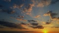 Amazing late sunset a brilliancy dramatic fast clouds