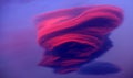 Amazing lenticular cloud in sunset light Royalty Free Stock Photo