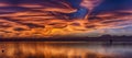 Amazing lenticular clouds at the sunset Royalty Free Stock Photo
